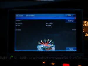 installcompletedv2mediacarsatsignalnight.jpg - Media Car running Destinator showing signal levels