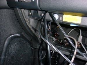 v2wiringshot2.jpg - As before lots of cables ( some of which where already installed from v1 ) where in place and the excess behind the glove box