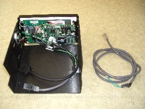 doubledinscreenbuild17.jpg - In the end this is how it looked. Using a number of diffrent items from cables ties, 3m hooks and a bit of silacone ( for the speaker ) and some mother board mounts I finally fitted it all together. I had to make sure no board touched another and that they where supported well. The trailing cables are for the screen connection and the IR / Light sensors. Here you can see the IR and light sensors