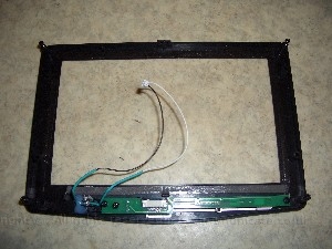 doubledinscreenbuild3.jpg - I then removed the key board, IR and the light sensor from the front bezel of the CTF700-H. The light sensor was held in by hot glue so a hair dryer and a small yank did the job