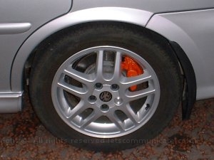 brakepaintrear.jpg - I painted the calipers on the SRI B red which along with silver became the theme for the car